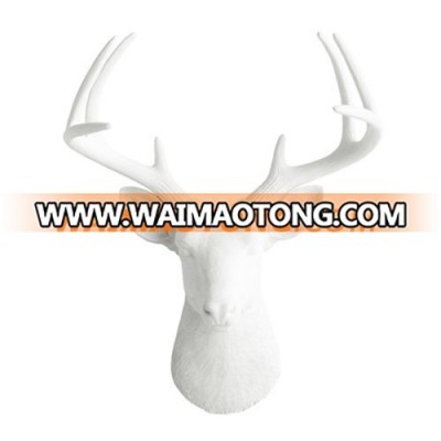 china factory of Artificial decorative white wall mounted resin deer head